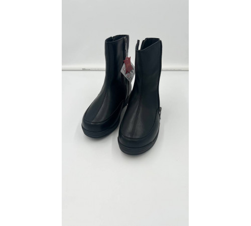 Сапоги зимние кожа шерсть тпр женские 8029-64-6 Чёрный Полнота 10