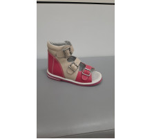 Сандали Ортодон на девочку жесткий задник без супинатора розово-бежевый 1444