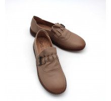 Ботинки кожа летние женские на широкую ногу на косточку Evalli lykp010 01b Кофейный