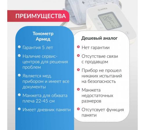 Тонометр электронный Armed вариант исполнения YE610D