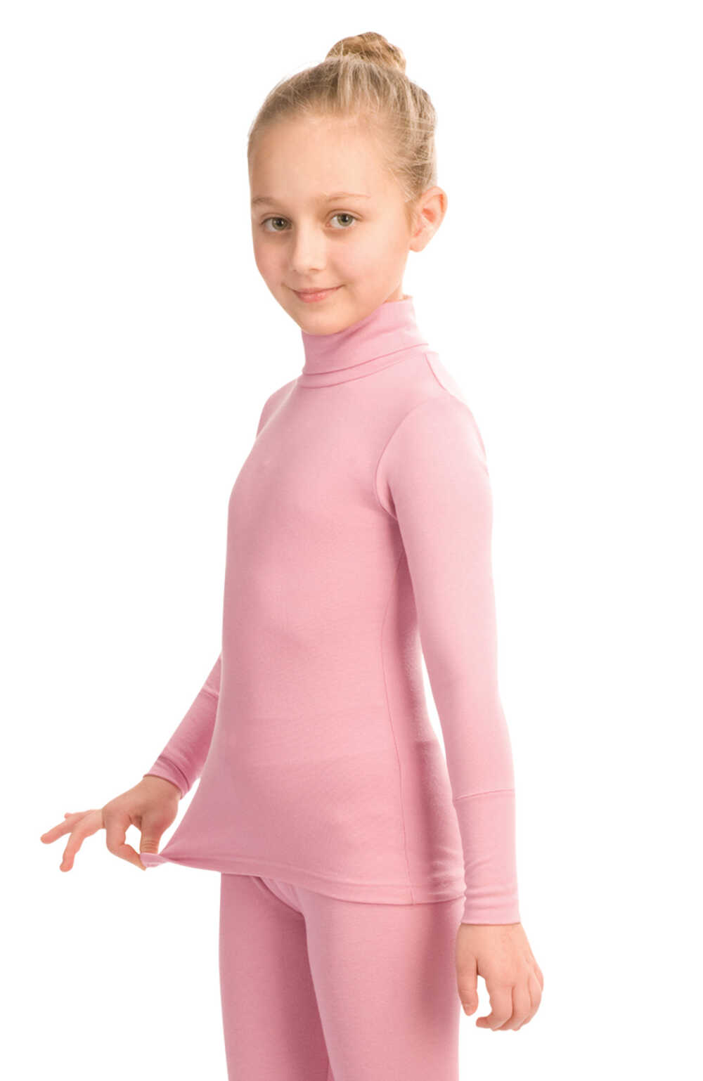 Термобелье футболка для девочек с длинным рукавом и высоким воротом FC 102 