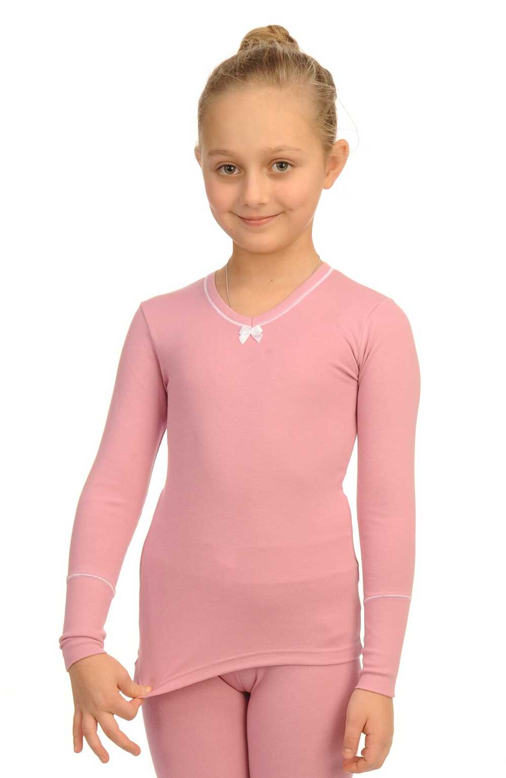 Термобелье футболка для девочек с длинным рукавом LC 101 шерсть